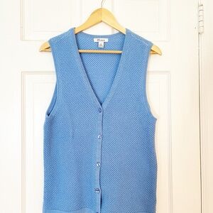 Tog Shop Sweater Vest Light Blue Womens Small Button-Up Knit Vest Spring Top